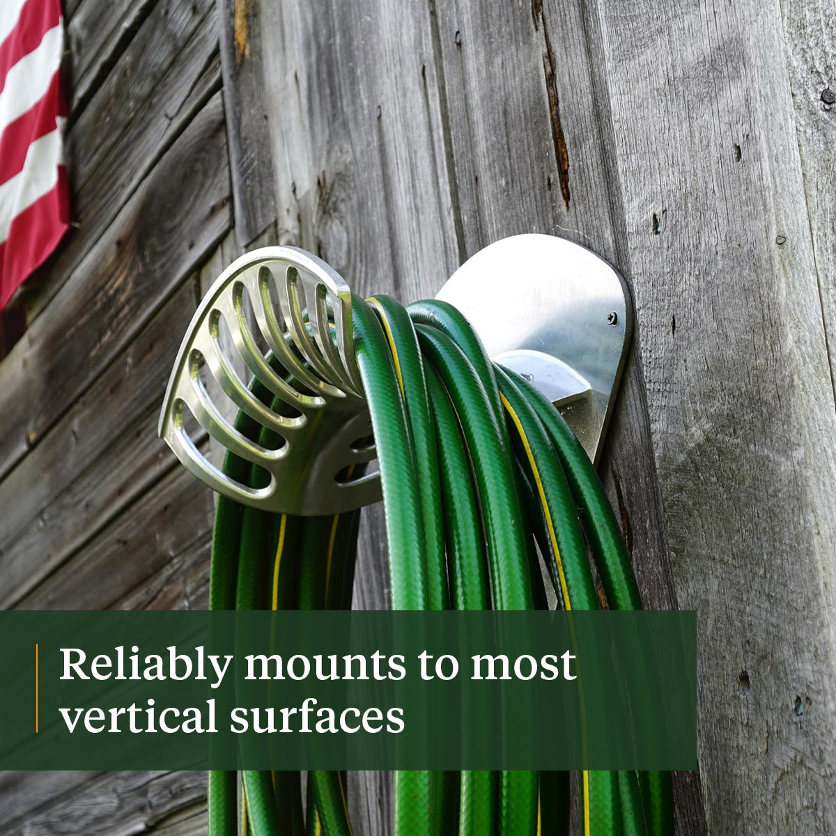 16 Wide Cast Aluminum Garden Hose Storage Wall Rack