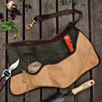 Waist-Level Gardening Apron with Suede and Canvas