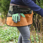Waist-Level Gardening Apron with Suede and Canvas