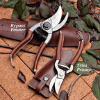 Leather Grip Bypass Pruner for Smooth Cutting
