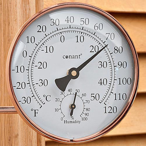 Outdoor Combination Thermometer and Hygrometer with Bracket