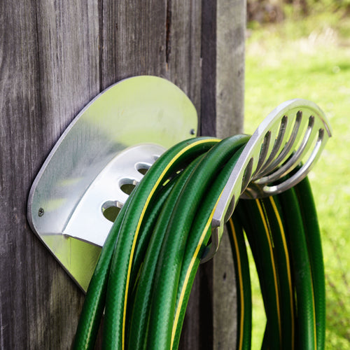 16 Wide Cast Aluminum Garden Hose Storage Wall Rack