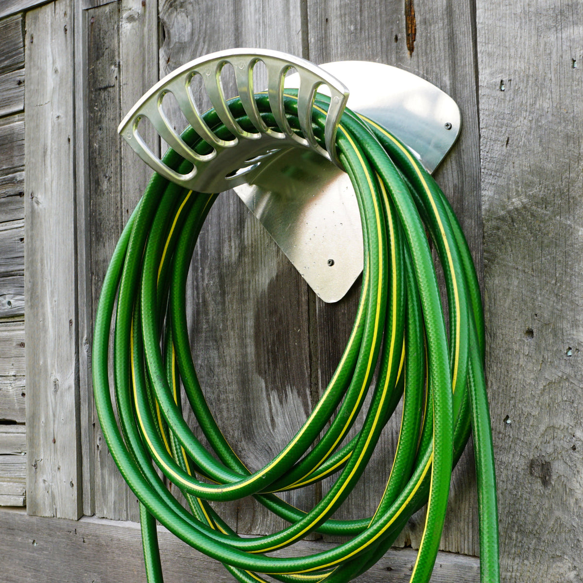 16 Wide Cast Aluminum Garden Hose Storage Wall Rack