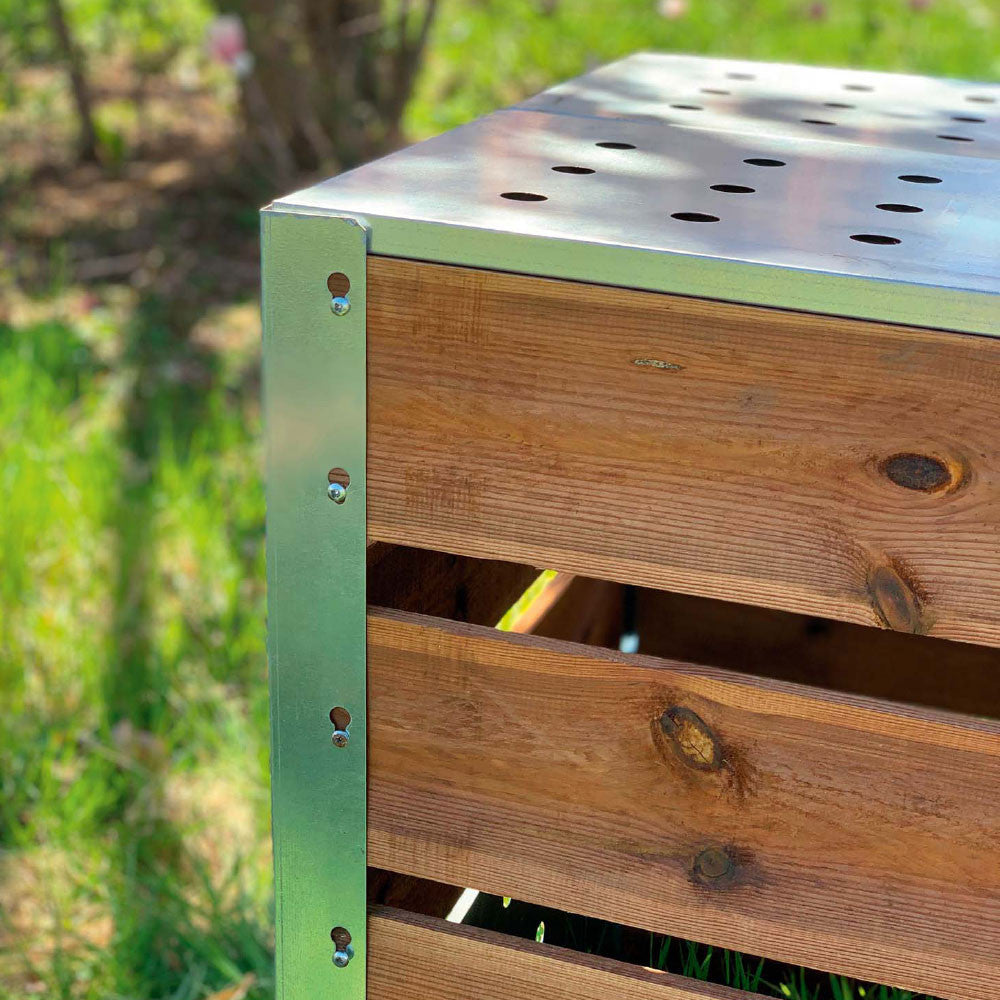 124 Gallon Ventilated Plastic-Free Galvanized Steel and Wood Composter