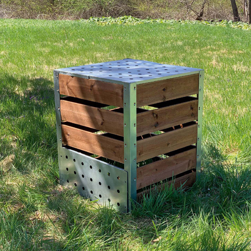124 Gallon Ventilated Plastic-Free Galvanized Steel and Wood Composter
