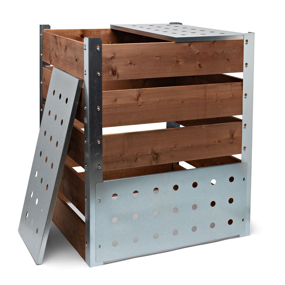 124 Gallon Ventilated Plastic-Free Galvanized Steel and Wood Composter