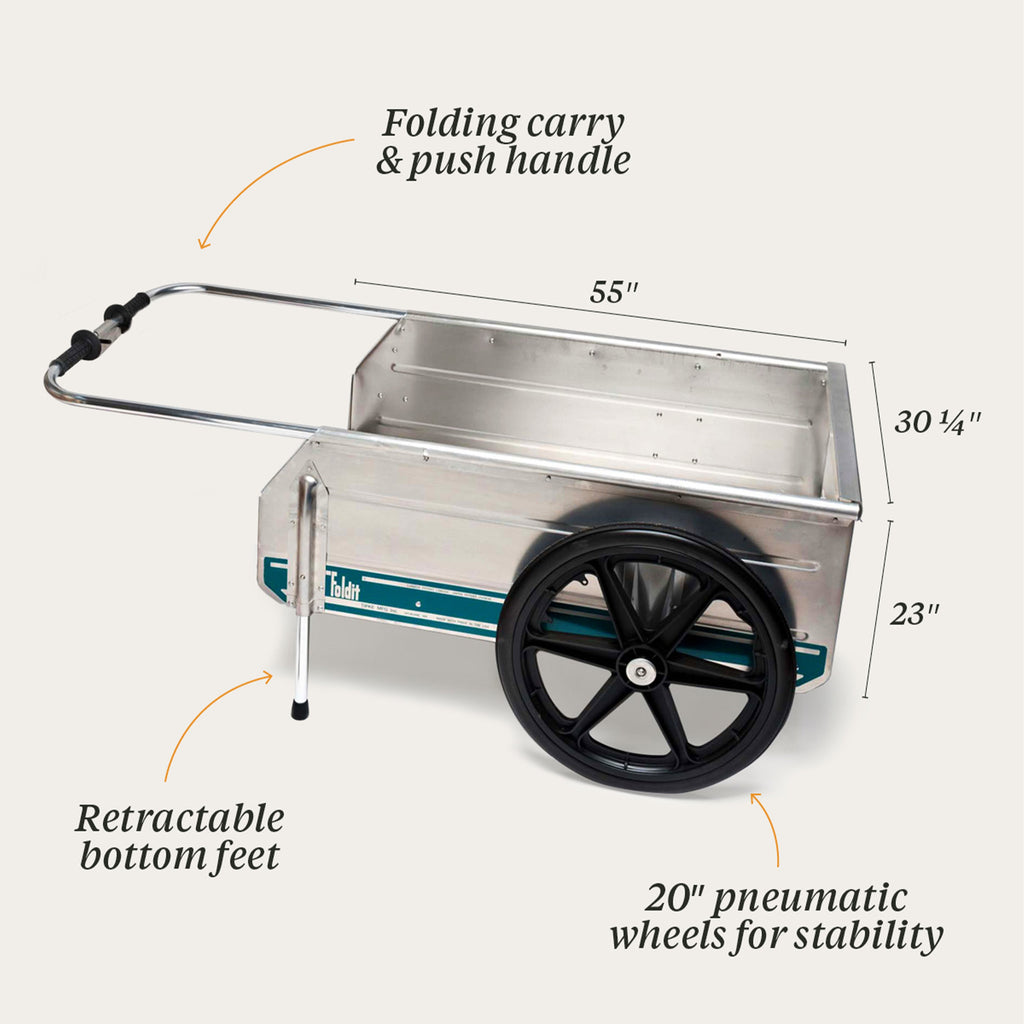 Foldable Sturdy Aluminum Garden Cart with Gates