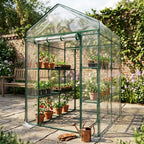 Walk-In Greenhouse with Shelves and Zippered Door