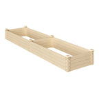 Narrow Wooden Garden Bed with Open-Bottom Fir Construction