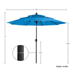 Triple Layer Patio Umbrella - Blue
