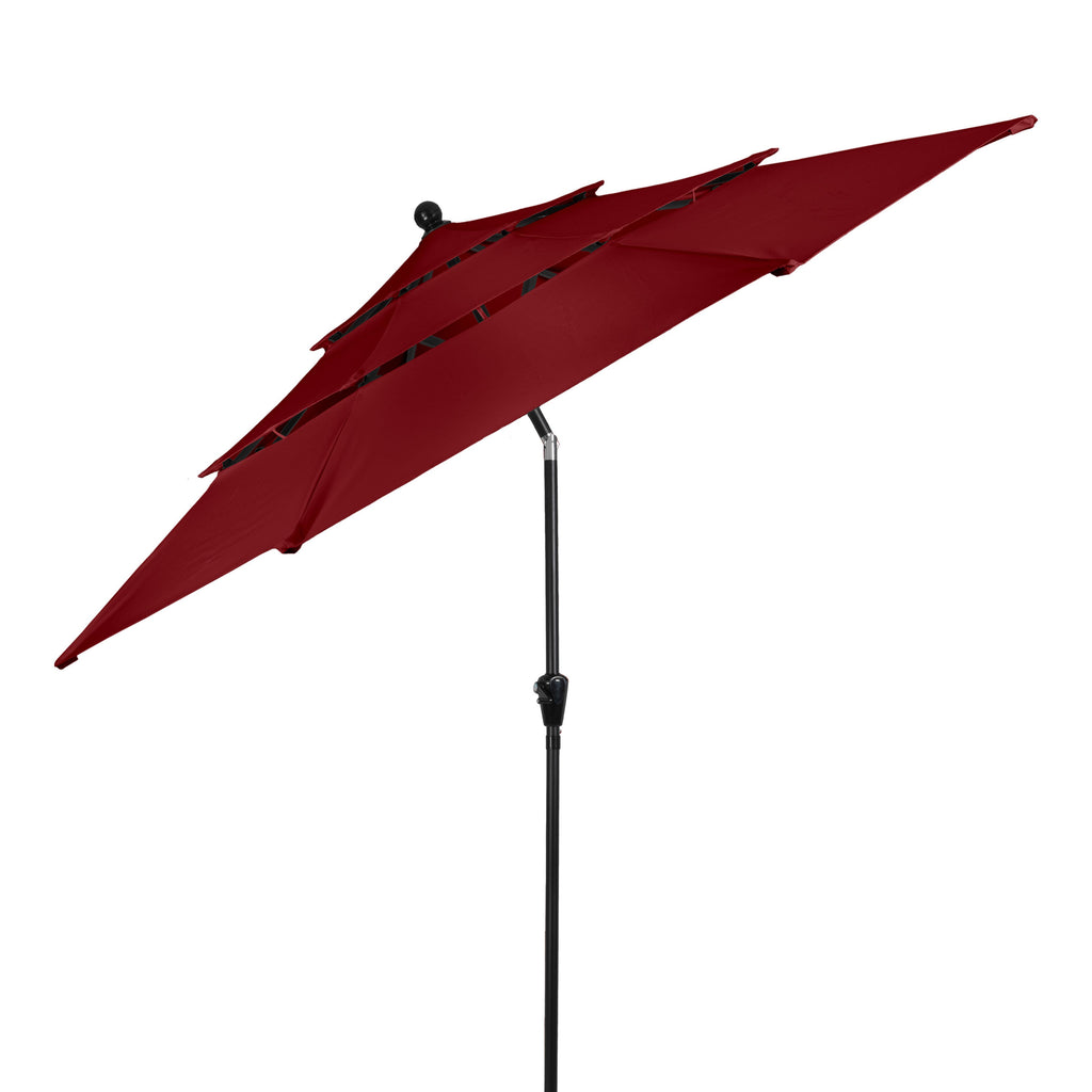 Triple Layer Patio Umbrella - Red