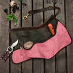 Pink Waist-Level Gardening Apron with Suede Front