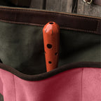 Pink Waist-Level Gardening Apron with Suede Front