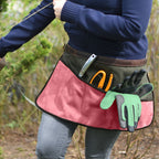 Pink Waist-Level Gardening Apron with Suede Front