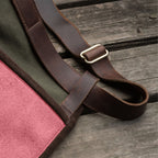 Pink Waist-Level Gardening Apron with Suede Front