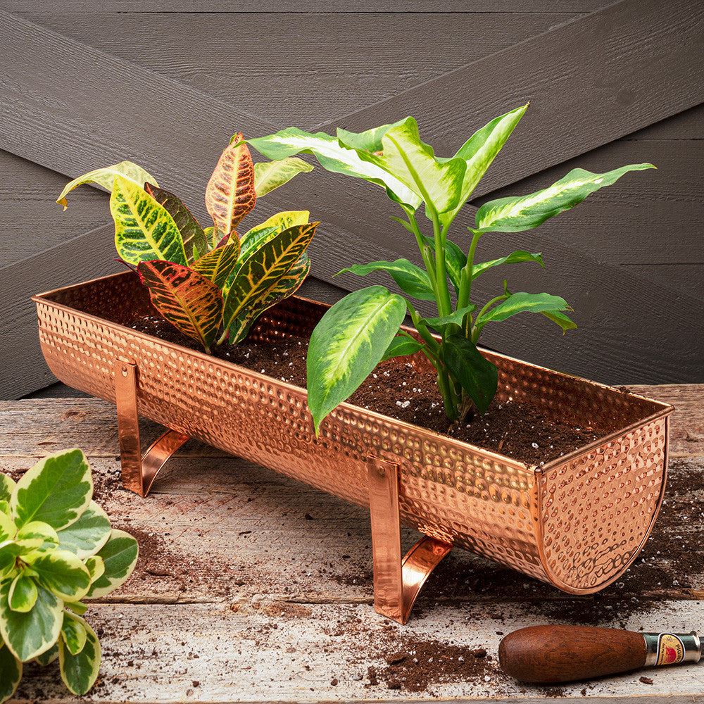 Large Solid Copper Window Planter