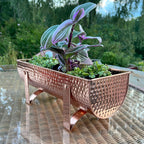 Small Solid Copper Window Planter with Hammered Finish