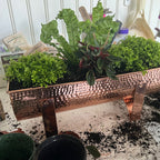 Small Solid Copper Window Planter with Hammered Finish