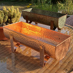 Small Solid Copper Window Planter with Hammered Finish