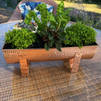 Small Solid Copper Window Planter with Hammered Finish