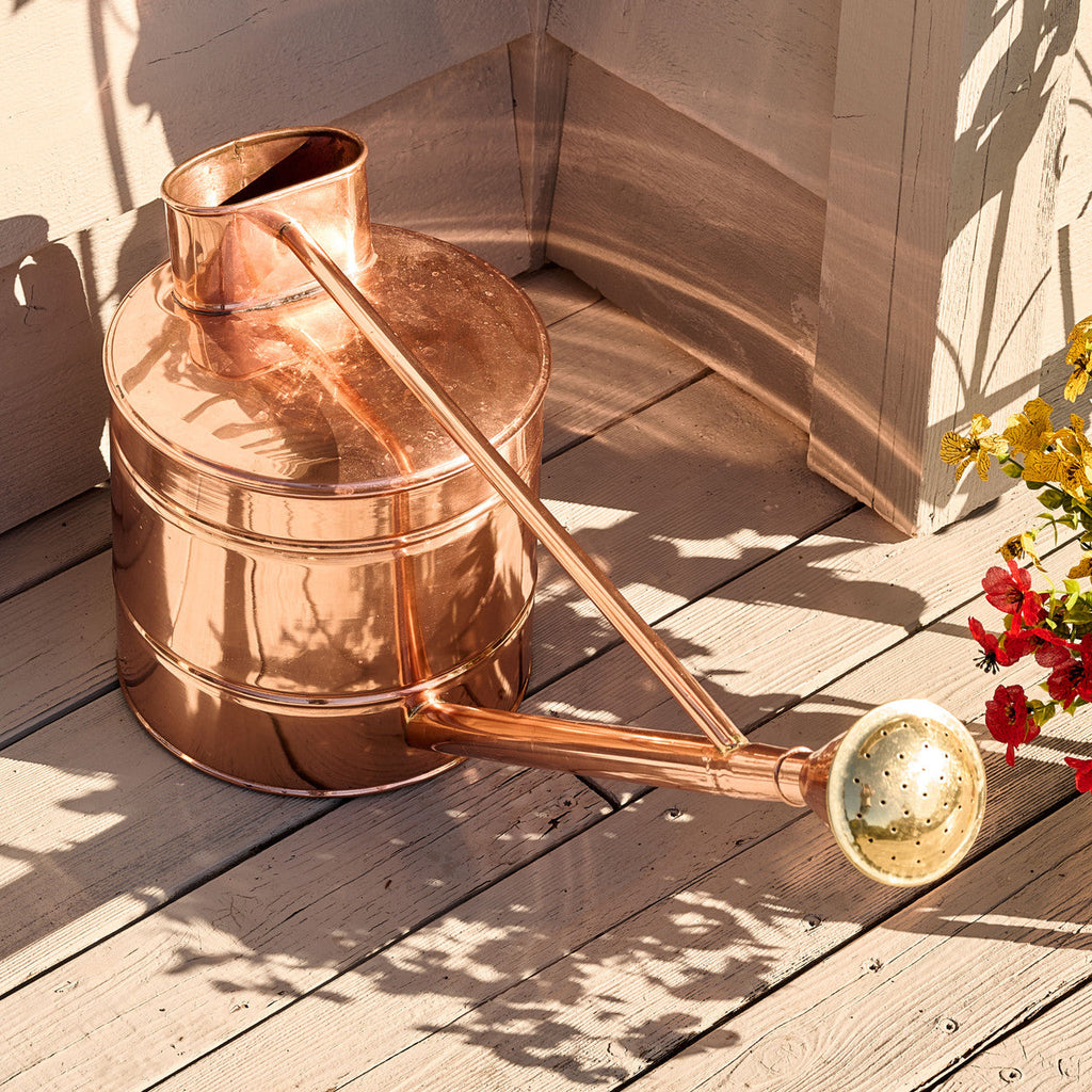 Solid Copper 2.5 Gallon Water Can with Removable Rose
