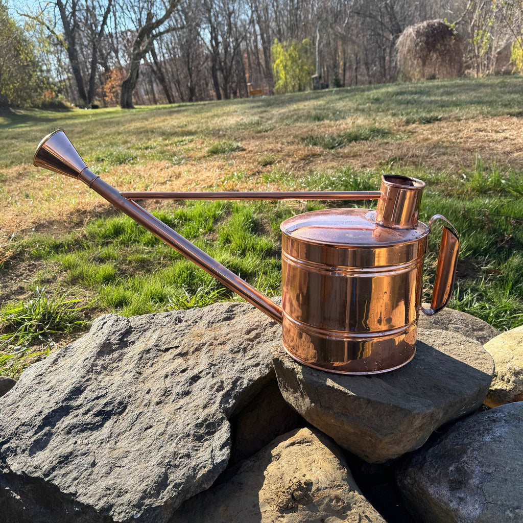 Solid Copper 2.5 Gallon Water Can with Removable Rose