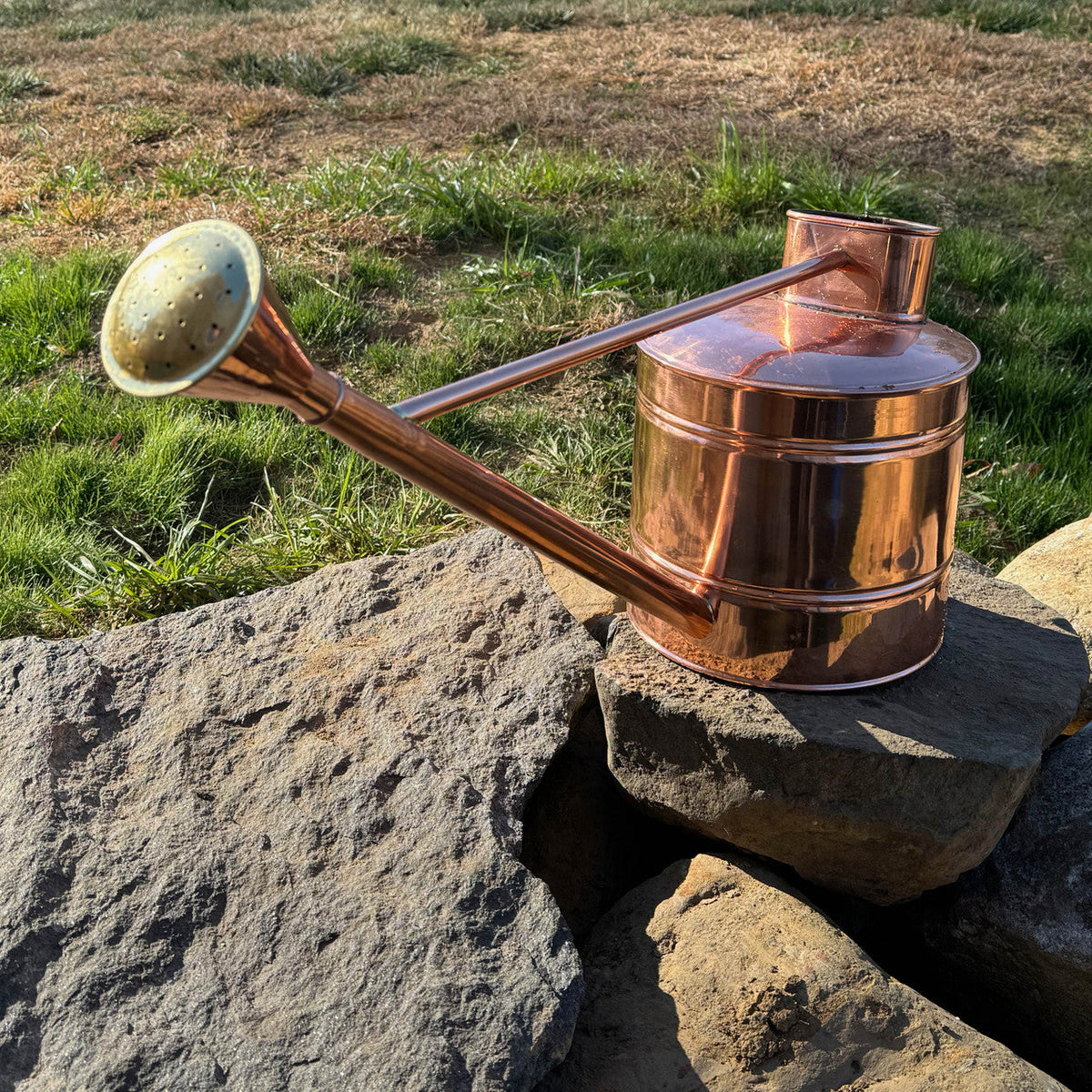Solid Copper 2.5 Gallon Water Can with Removable Rose