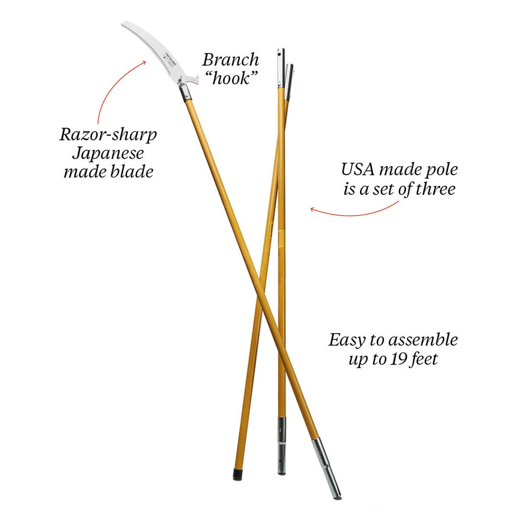 19 ft Fiberglass Pole Saws with Curved Cutting Blades