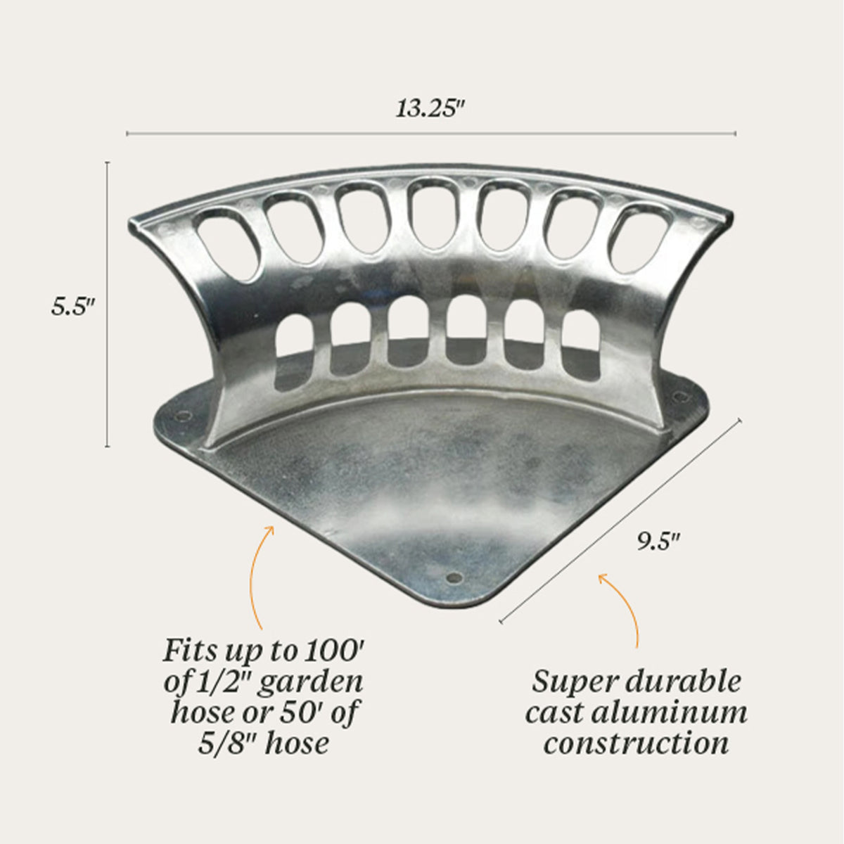 Cast Aluminum Hose Rack - 13 wide