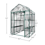 Walk-In Greenhouse with Shelves and Zippered Door