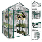 Walk-In Greenhouse with Shelves and Zippered Door